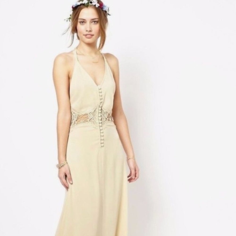 JARLO Siobhan maxi dress with lace insert